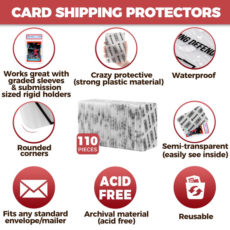 Storage Standard Card Protectors Trading Cards Shipping Supplies  110-Pack 4'' x 6'' Graded Card Sleeves for Mailing Inserts  Plastic Semi Rigid Card Holder Better Than Corrugated Cardboard Sheets - Image 4